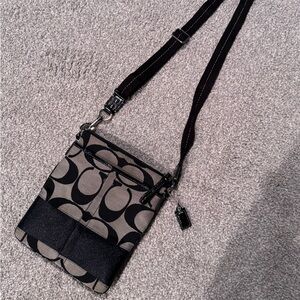Coach Black and Grey Signature Pouch